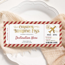 Surprise Kerst Vlucht Boarding Pass Cadeaubon  Kaart