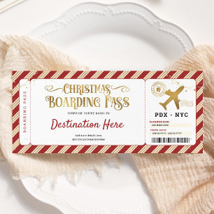 Surprise Kerst Vlucht Boarding Pass Cadeaubon Kaart