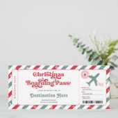 Surprise Kerst Vluchtticket Cadeau Kaart (Staand voorkant)