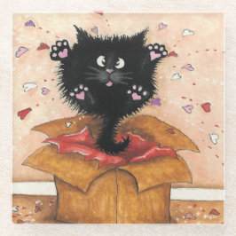 Surprise Kitty Cat van Bihrle Glazen Onderzetter