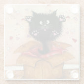 Surprise Kitty Cat van Bihrle Glazen Onderzetter (Achterkant)