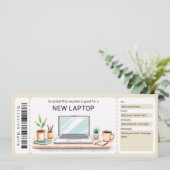 Surprise Laptop Gift Certificate Kaart (Staand voorkant)