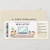 Surprise Laptop Gift Certificate Kaart (Voorkant / Achterkant)