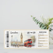 Surprise London Boarding Pass Cadeaubon Kaart (Staand voorkant)