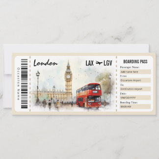Surprise London Boarding Pass Cadeaubon Kaart