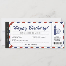 Surprise London Trip Boarding Pass Travel Ticket