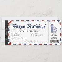 Surprise London Trip Boarding Pass Travel Ticket