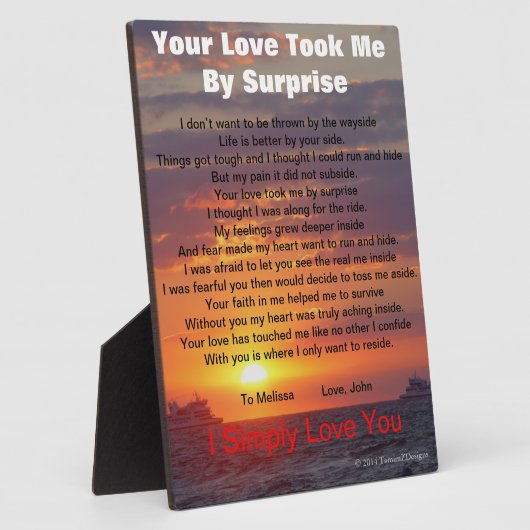 Surprise Love Poem Ocean EASEL Fotoplaat (Zijkant)