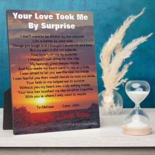 Surprise Love Poem Ocean EASEL Fotoplaat
