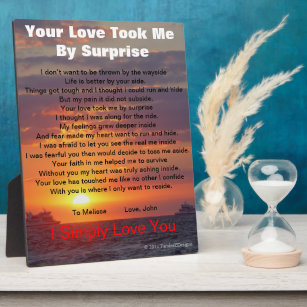 Surprise Love Poem Ocean EASEL Fotoplaat