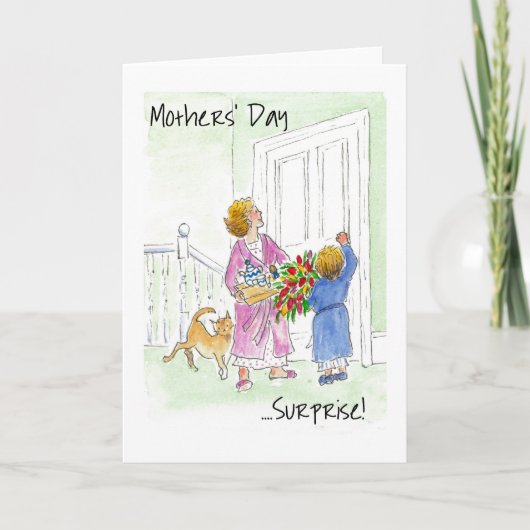 'Surprise' Moederdag-Wenskaart Kaart (Voorkant)