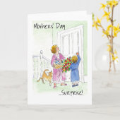 'Surprise' Moederdag-Wenskaart Kaart (Gele Bloem)