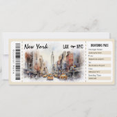 Surprise New York Boarding Pass Cadeaubon Kaart (Voorkant)