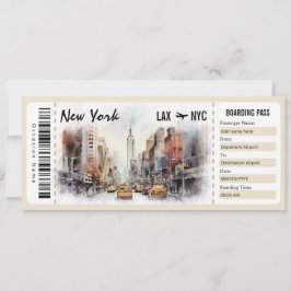 Surprise New York Boarding Pass Cadeaubon Kaart