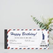 Surprise New York Trip Boarding Pass Travel Ticket (Staand voorkant)