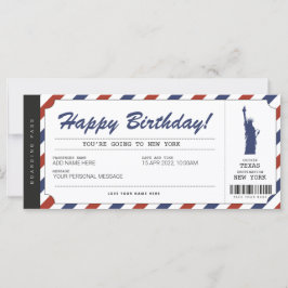 Surprise New York Trip Boarding Pass Travel Ticket