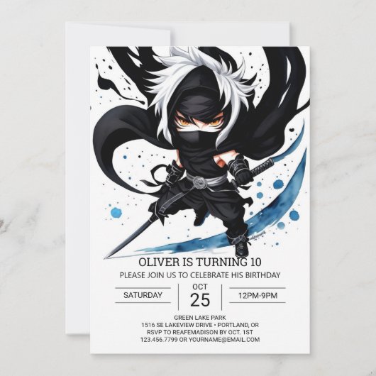Surprise Ninja Adventure Kinderen Verjaardag Kaart (Voorkant)