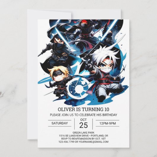 Surprise Ninja Verjaardag voor kinderen Kaart (Voorkant)