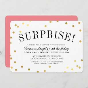 SURPRISE PARTIJ: stijlvolle gouden confetti spots Kaart
