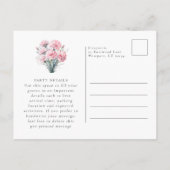 SURPRISE PARTY 100 Carnation January Birth Flower Uitnodiging Briefkaart (Achterkant)
