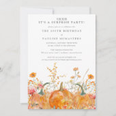 SURPRISE PARTY 100e verjaardag Pompoen Wildflower Kaart (Voorkant)