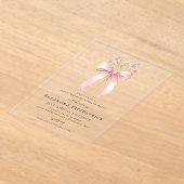 SURPRISE PARTY 100ste verjaardag Roze Bow Wildflow Acryl Uitnodigingen (Laagn)