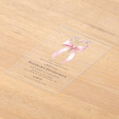 SURPRISE PARTY 19e Verjaardag Roze Bow Wildflower Acryl Uitnodigingen (Laagn)