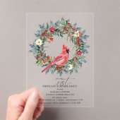 SURPRISE PARTY 21st Birthday Cardinal Wreath Acryl Uitnodigingen (Insitu (Draagbaar))