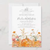 SURPRISE PARTY 45e verjaardag Pompoen Wildflower Kaart (Voorkant)