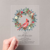 SURPRISE PARTY 45th Birthday Cardinal Wreath Acryl Uitnodigingen (Insitu (Draagbaar))