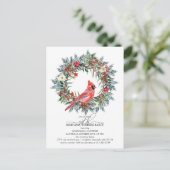 SURPRISE PARTY 50th Birthday Red Cardinal Wreath Uitnodiging Briefkaart (Staand voorkant)