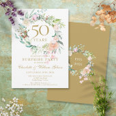 Surprise Party 50th Wedding Jubileum Floral Kaart