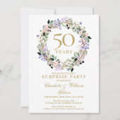 Surprise Party 50th Wedding Jubileum Floral Kaart (Voorkant)