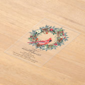 SURPRISE PARTY 60th Birthday Cardinal Wreath Acryl Uitnodigingen (Laagn)