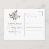 SURPRISE PARTY 70e Verjaardag Paarse Lila Bloemen Uitnodiging Briefkaart (Achterkant)