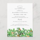 SURPRISE PARTY 70th Birthday December Birth Flower Uitnodiging Briefkaart (Voorkant)