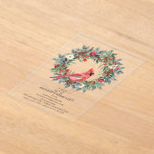 SURPRISE PARTY 75th Birthday Cardinal Wreath Acryl Uitnodigingen (Laagn)