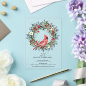 SURPRISE PARTY 75th Birthday Cardinal Wreath Acryl Uitnodigingen (Insitu (Huwelijk))
