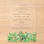 SURPRISE PARTY 80th Holly December Birth Flower Acryl Uitnodigingen (Voorkant)