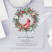 SURPRISE PARTY 90th Birthday Cardinal Wreath Acryl Uitnodigingen