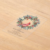 SURPRISE PARTY 90th Birthday Cardinal Wreath Acryl Uitnodigingen (Laagn)