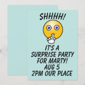 SURPRISE PARTY AANGEPASTE UITNODIGINGEN (Voorkant / Achterkant)