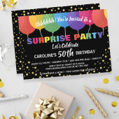 Surprise Party Birthday Invitation Fun Balloons Kaart