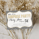 Surprise Party Black en Gold Chevron Kaart