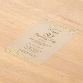 Surprise Party Golden 50th Wedding Jubileum Acryl Uitnodigingen (Laagn)