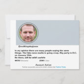 Surprise Party Grappig Twitter Joke Post uitnodigi Kaart (Voorkant)