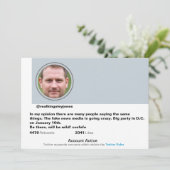 Surprise Party Grappig Twitter Joke Post uitnodigi Kaart (Staand voorkant)