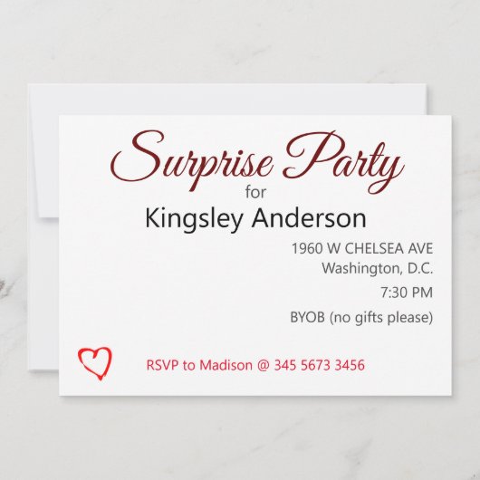 Surprise Party Grappig Twitter Joke Post uitnodigi Kaart (Achterkant)