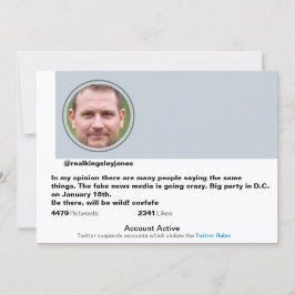 Surprise Party Grappig Twitter Joke Post uitnodigi Kaart