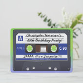 Surprise Party Retro jaren 80 Cassettebandje Kaart (Staand voorkant)